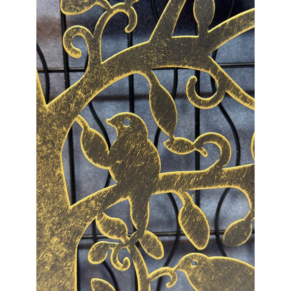 Metal Oak & Olive Cork Caddy NWT Tree of Life Design 12” x 12” Square - Picture 3 of 8